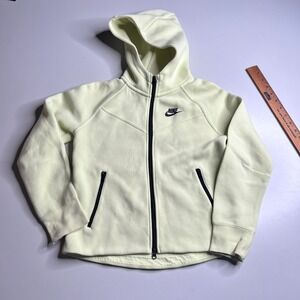 Nike Kids Tech Fleece Full Zip Hoodie Pale Lime Green FD2979-331 Size M